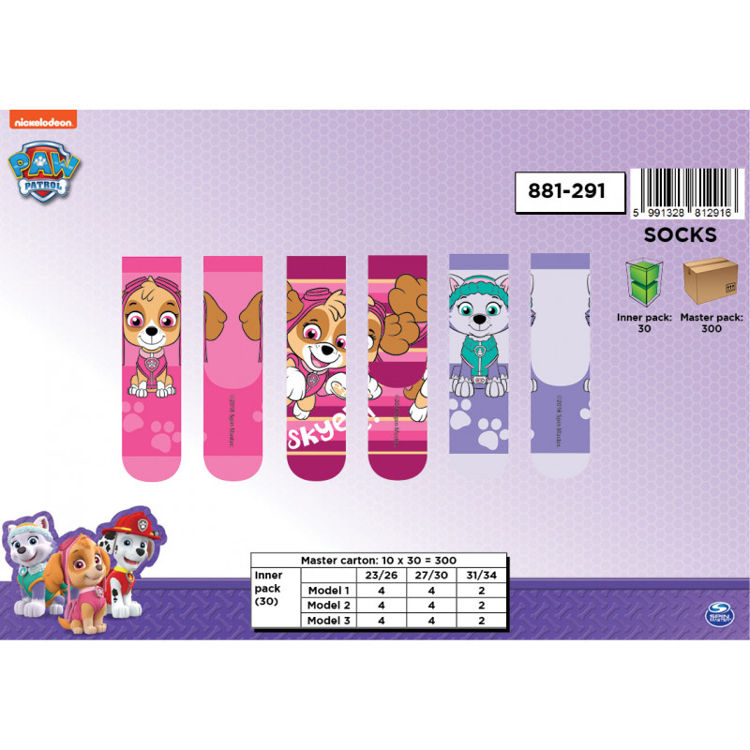 Picture of 881291 GIRLS DISNEY PAW PATROL ONE PAIR SOCKS